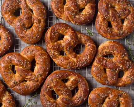 Sweet and Salty Herbed Soft Pretzels